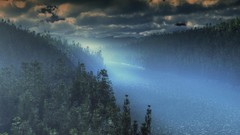 Landscapes fog clouds valleys