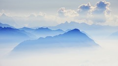 Landscapes fog Mountains