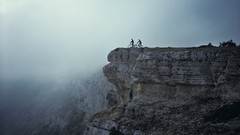 Landscapes fog Mountains Bicycles mist