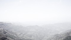 Landscapes fog Mountains black and white India monochrome 