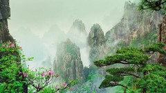 Landscapes fog Mountains China bing
