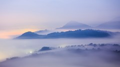 Landscapes fog Mountains cityscapes