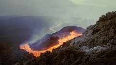 Landscapes fog Mountains Europe Volcanoes Italy lava