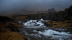 Landscapes fog Mountains rocks streams