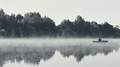 Landscapes fog nature black and white morning