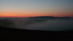 Landscapes fog nature dawn Orange Sun