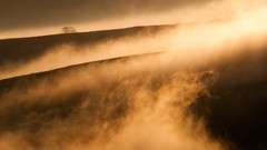 Landscapes fog nature hills United Kingdom silhouettes sunlight 