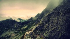 Landscapes fog nature Mountains clouds rocks mist