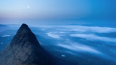Landscapes fog nature Mountains morning view