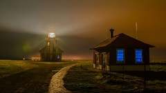 Landscapes fog nature night California houses national 