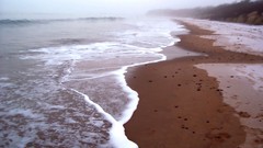 Landscapes fog nature snow water coast Scotland frost Beaches 