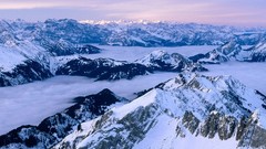 Landscapes fog nature switzerland Alps