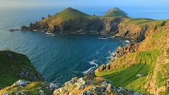 Landscapes fog nature Trees Mountains ocean Green cloud lakes 