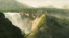 Landscapes fog nature Trees water Mountains waterfalls mist 