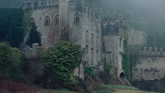 Landscapes fog Trees England Castles forests