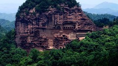 Landscapes fog Trees Mountains rocks caves forests