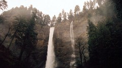 Landscapes fog Trees Mountains waterfalls forests