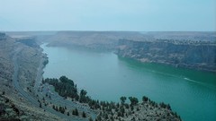 Landscapes fog Trees rivers cove