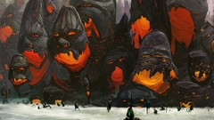 Landscapes fog wall lava magic: the gathering artwork MAGMA 