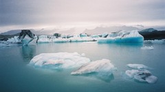 Landscapes fog water ice iceland