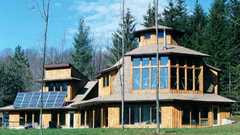 Landscapes forests houses evergreens