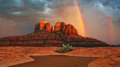 Landscapes forms Arizona rainbows Cathedral Rock