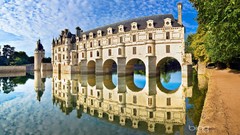 Landscapes France architecture reflections Castles historic 