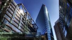 Landscapes glass Steel Skyscrapers morning architecture 