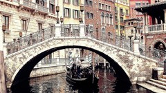 Landscapes gondola Bridges cities rivers