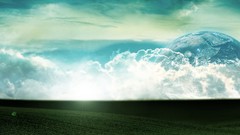 Landscapes grass clouds Earth