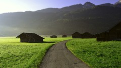 Landscapes grass Mountains roads