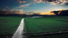 Landscapes grass sun clouds land Grassland