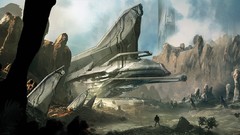 Landscapes halo concept art artwork video games Halo 4 Nicolas 