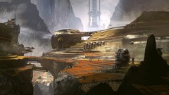 Landscapes harvest science fiction halo artwork video games 