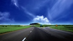 Landscapes Highways roads blue