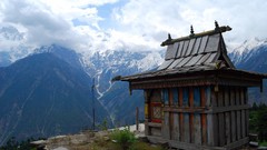 Landscapes hills Chinese Temples buildings