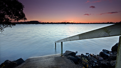 Landscapes horizon lakes dusk
