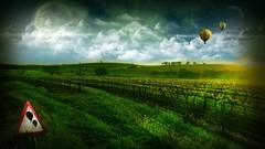 Landscapes hot air balloons