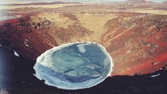 Landscapes ice pit Frozen quarry lakes