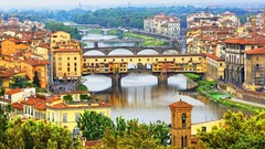 Landscapes Italy Florence rivers cityscapes