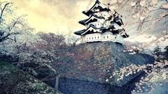Landscapes Japan Castles buildings Hirosaki Castle
