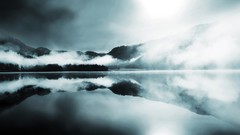 Landscapes lakes mist