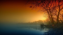 Landscapes lakes mist