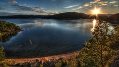 Landscapes lakes sunlight