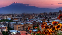Landscapes land cityscapes Armenia city skyline towns