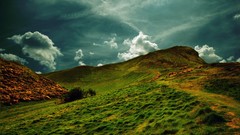 Landscapes land Green skies