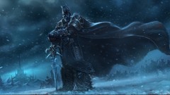 Landscapes Lich King Warriors fantasy art snowing