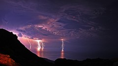 Landscapes Lightning storm lakes