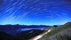 Landscapes long exposure star trails