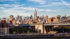 Landscapes Manhattan Bridges USA cityscapes brooklyn bridge new 
